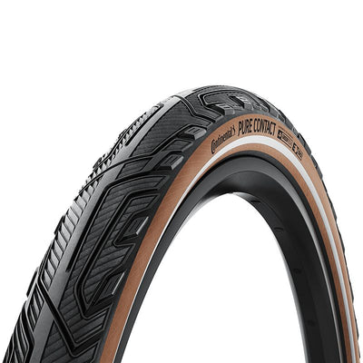 Cubierta Continental Pure Contact 28X2.20 Vectran/Polyx Breaker Plegable Negro/Marron Reflectante